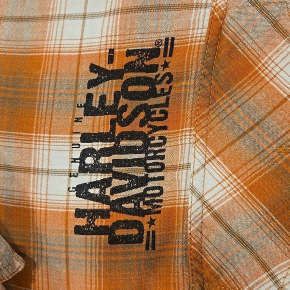 HARLEY DAVIDSON PLAID SHORT SLEEVE BUTTON DOWN SHIRT. SIZE LARGE. - Picture 4 of 8